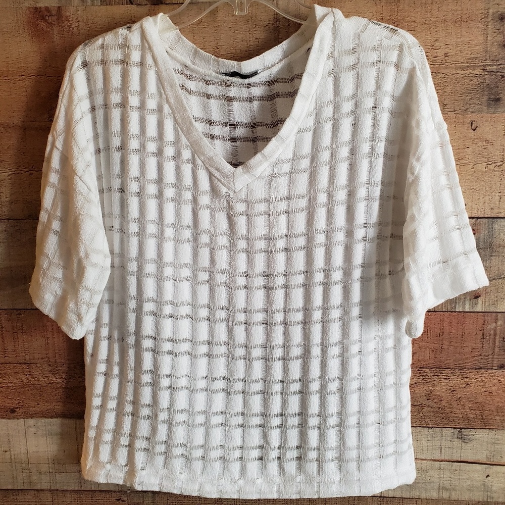 Zara white short sleeve top.